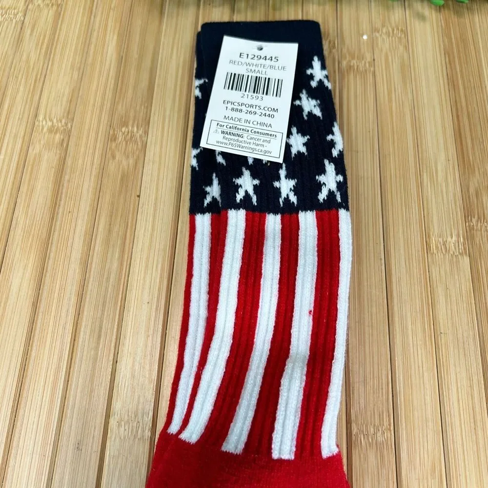 NWT Patriotic Red White Blue Flag Political Election USA Socks 4th July New Gift